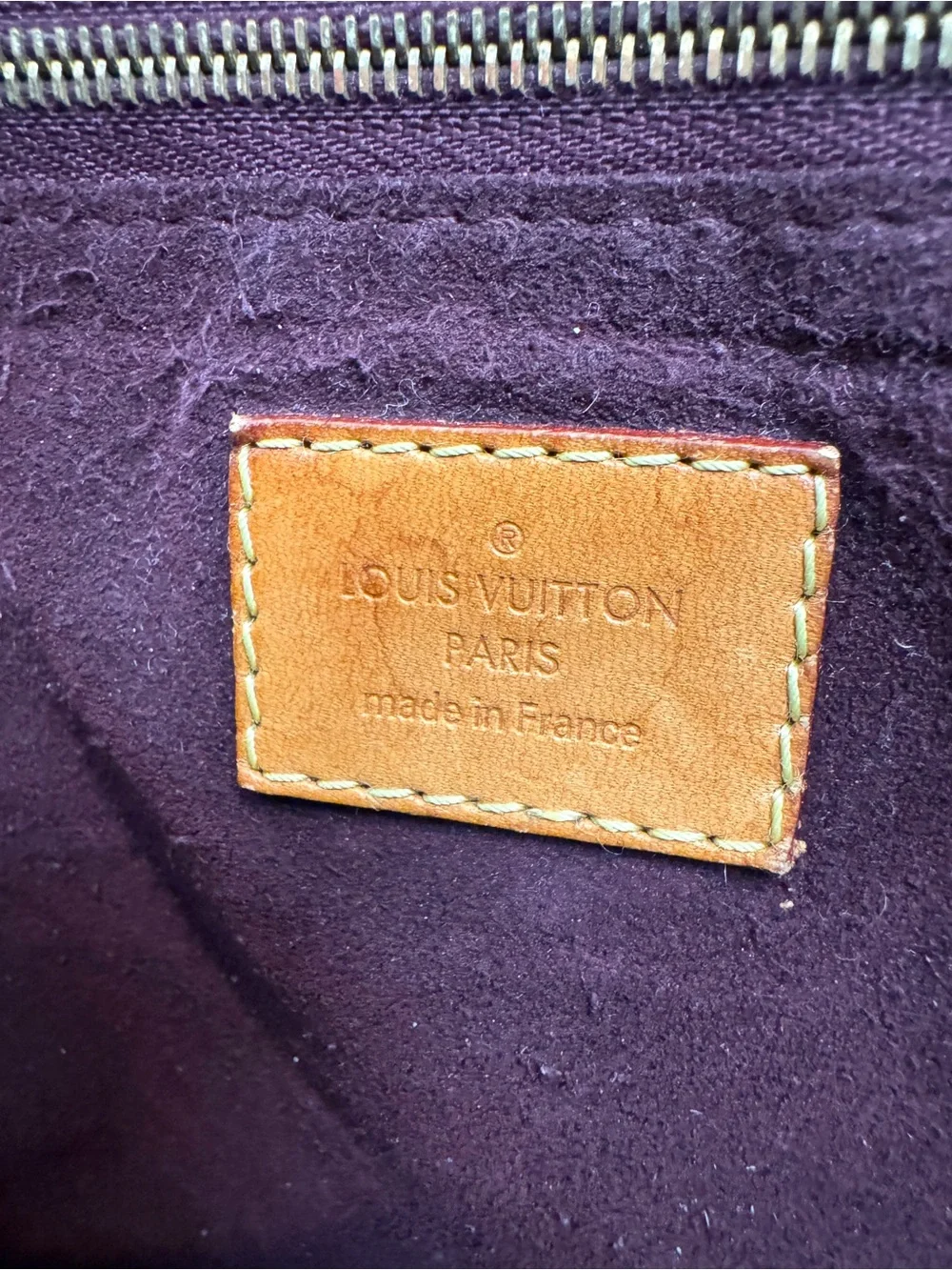 Louis Vuitton Brown Tan Monogram Voltaire Leather Trim Shoulder Bag Tote LV Zip